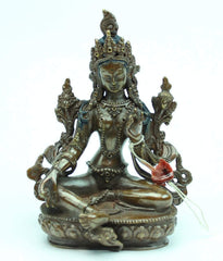 5 inch Green Tara Bronze Statue