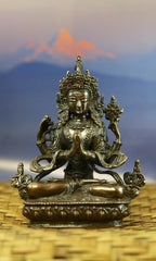 5 inch Chenrezig Bronze Statue