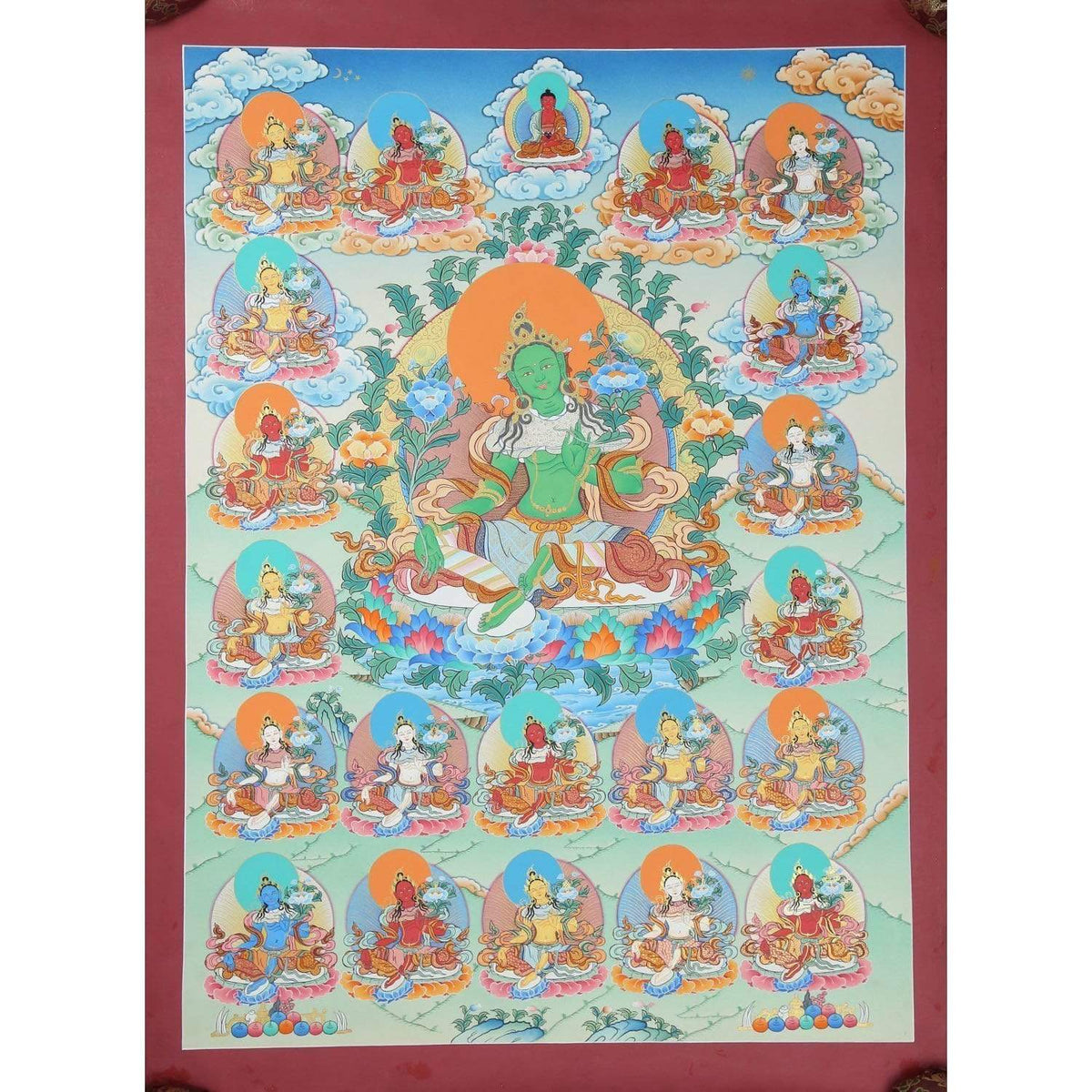 21 Tara Tibetan Thangka