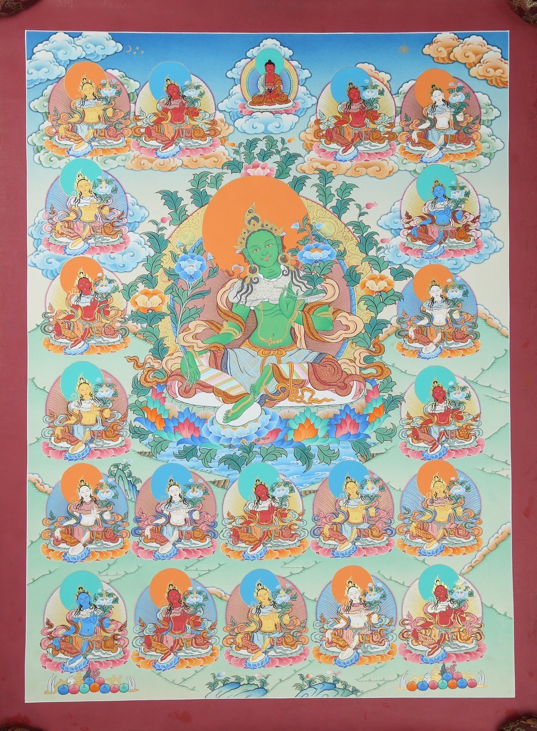 21 Tara Tibetan Thangka