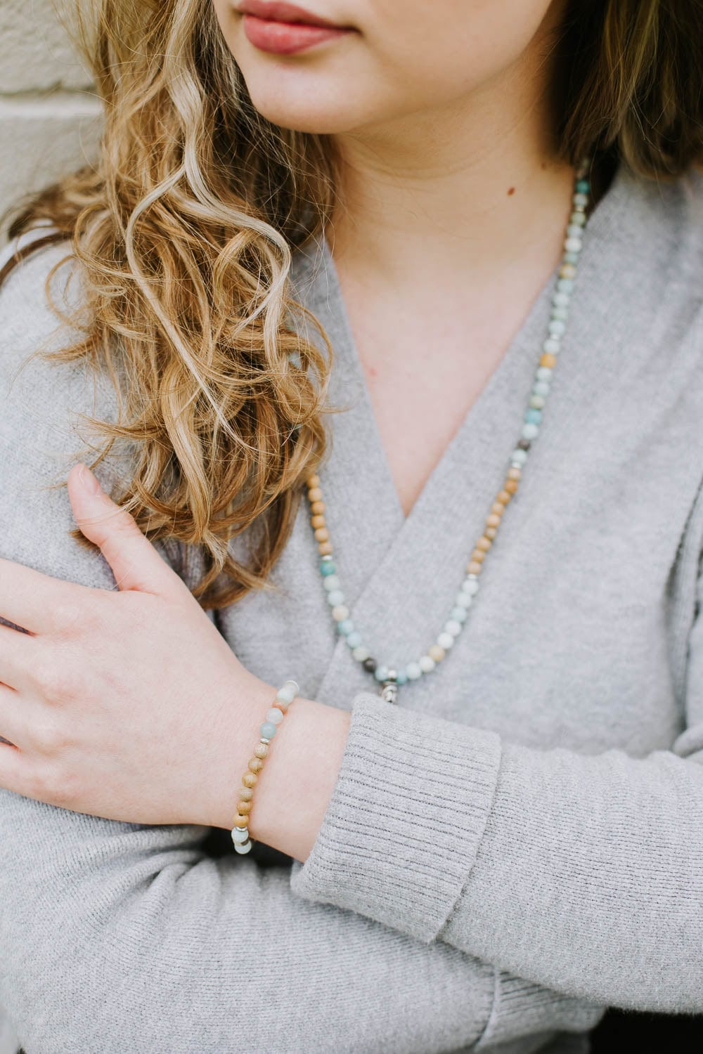 Amazonite & Sandalwood Serenity Wrist Mala