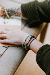 Anchor & Bloom - Lotus & Rudraksha Bracelet