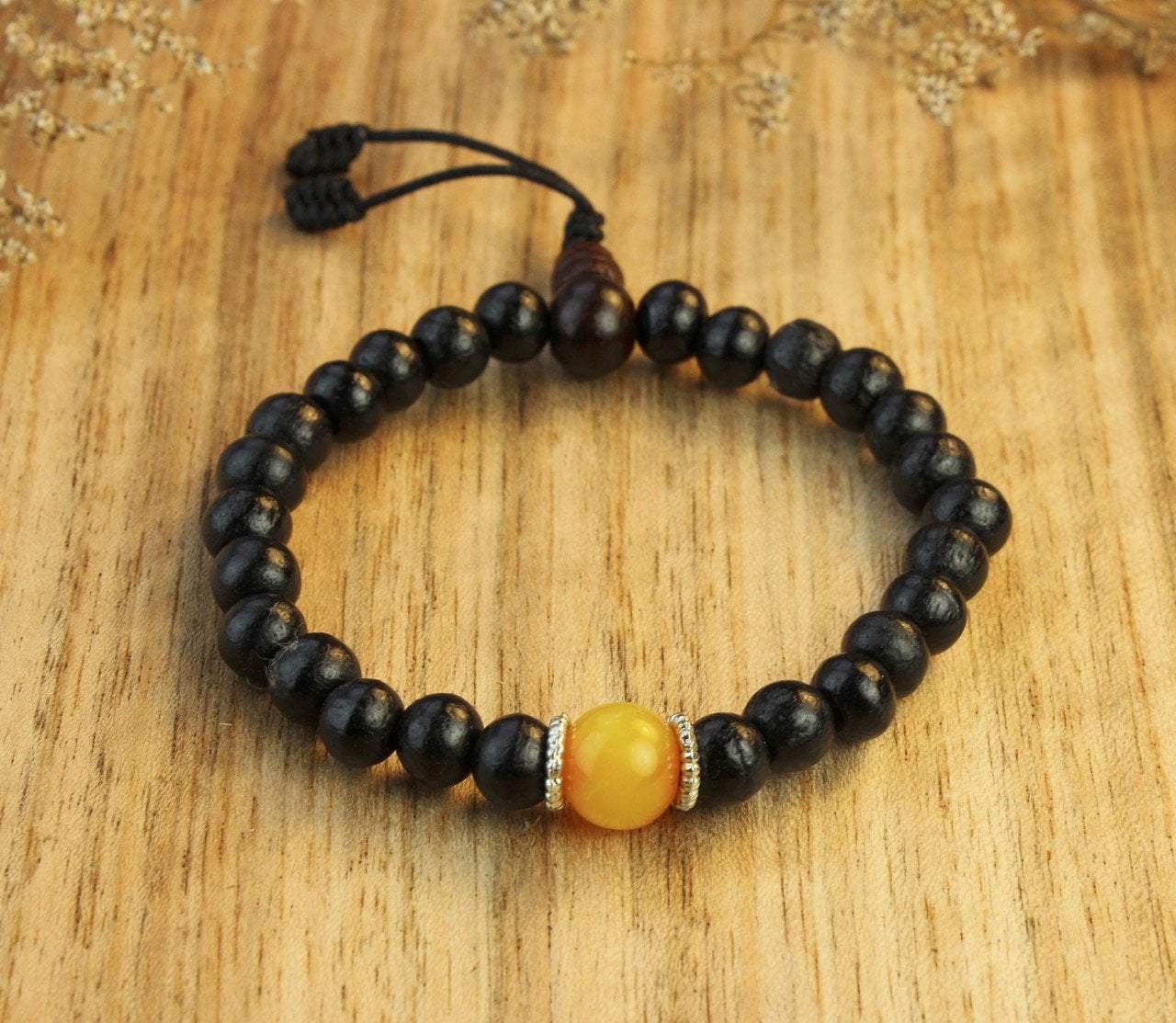 Amber Rosewood Wrist Mala